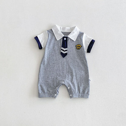 Little Gentleman Tie Romper Set