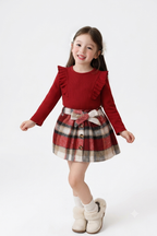 Ruby Plaid Ruffle Dress