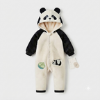 Panda Snuggle Faux Fur Hooded Romper