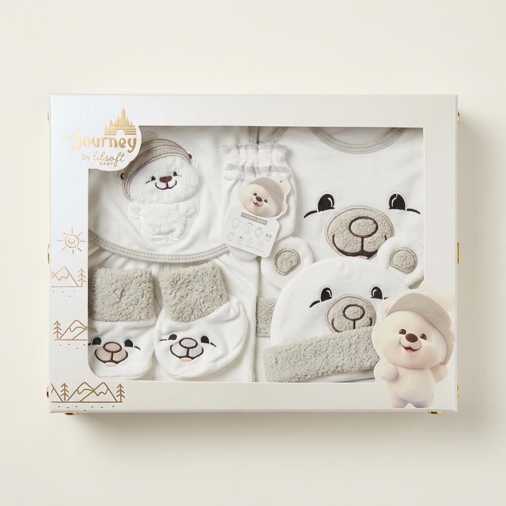 Elegant Kids Panda Collection 10-Piece Baby Gift Set-Grey