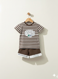 Little Buddy Striped Set Brown