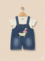 Little Swan Denim Dungaree Set (2-Piece)