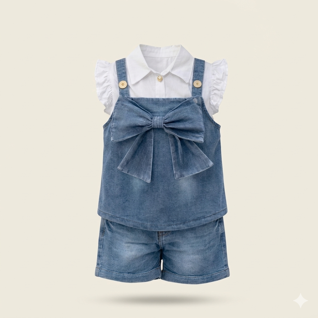 Mini Denim Bow 3PC Set