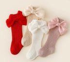 Sweet Bow-Accented Ribbed Baby Socks