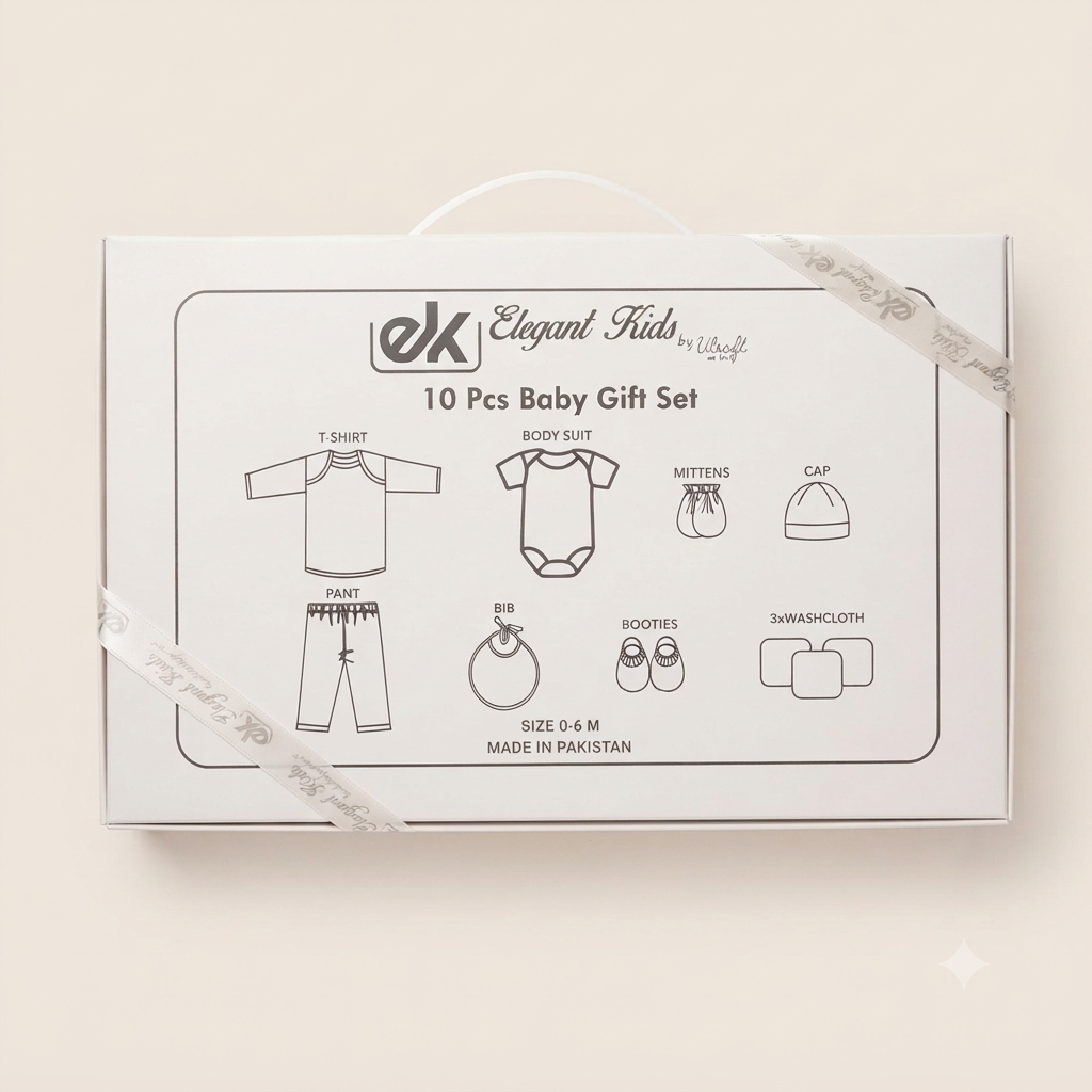 Elegant Kids Panda Collection 10-Piece Baby Gift Set