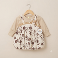 Cream & Cocoa Floral Corduroy Bubble Frock