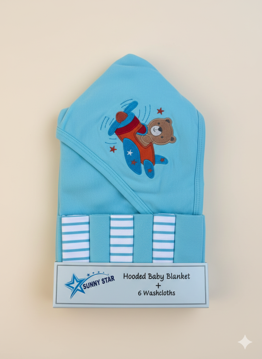 SnuggleHood Baby Blanket Set (6 Washcloths)