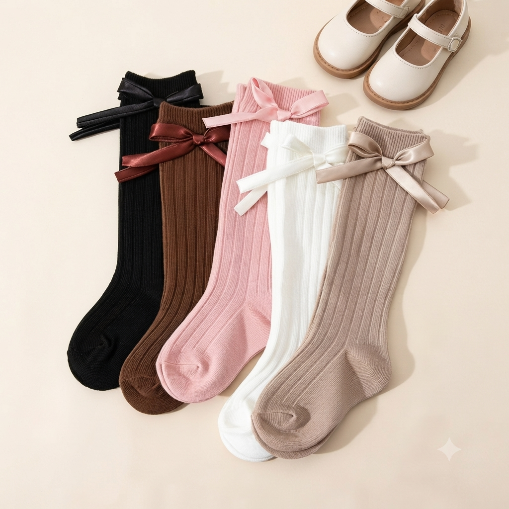 Darling Bow Ribbed Socks