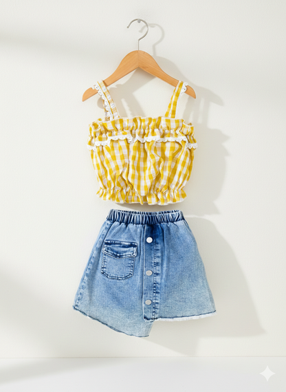 Sunny Checks Skirt Set