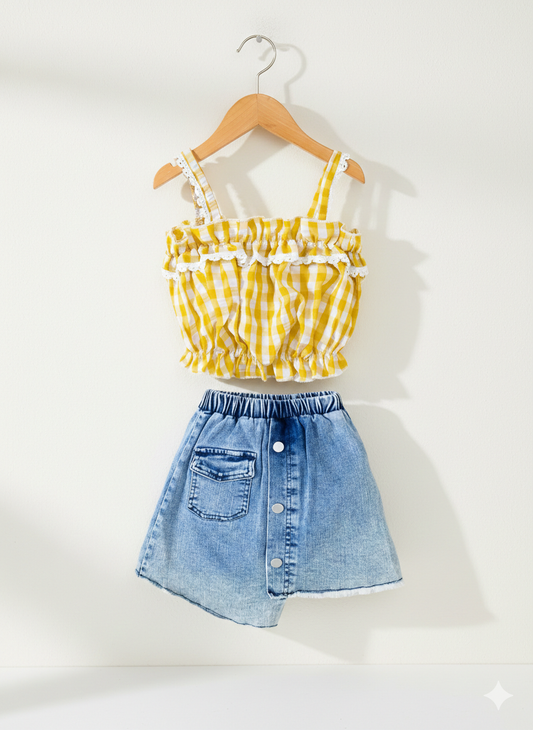 Sunny Checks Skirt Set