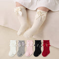 Elegant Pearl & Satin Bow Baby Socks