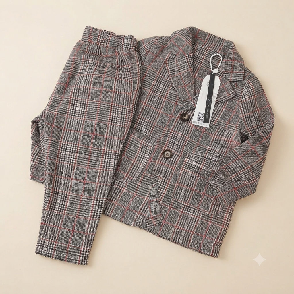 Classic Plaid Unisex Blazer & Trouser Set