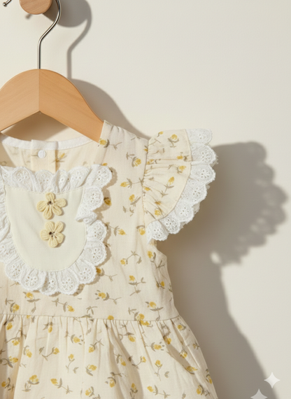 Regal Blossom Floral Romper Set