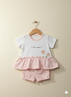 Sweet Petal Printed Ruffle Co-ord Set