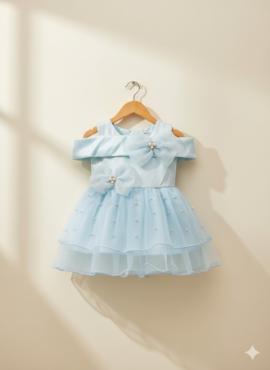 Snowflake Princess Dress (With Pearl Hairband) NB