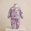 Lilac Strawberry Milk Fleece Set for Kids