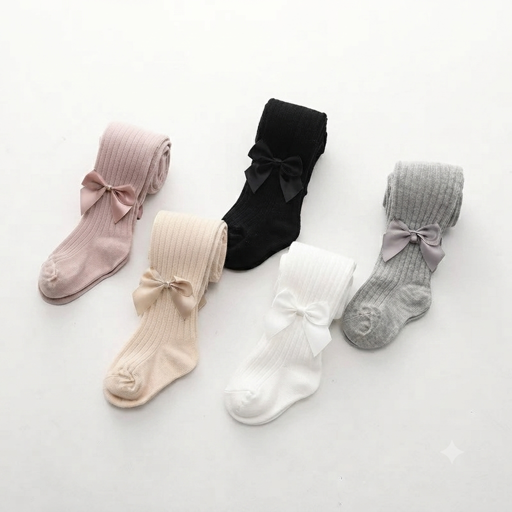 Premium Quality Anti-Pilling Ribbed Bow Baby Leggings
