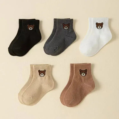 Teddy Knit Ribbed Socks – Neutral Collection (5 Pairs)