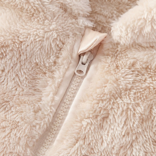 Adorably Cozy Cream Bunny Fluffy Winter Tracksuit for Kids