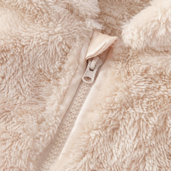 Adorably Cozy Cream Bunny Fluffy Winter Tracksuit for Kids