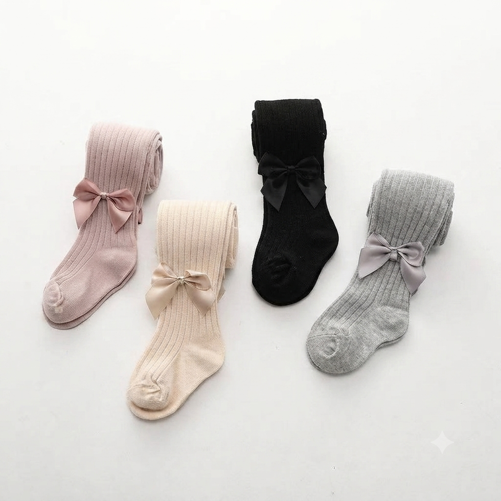 Premium Quality Anti-Pilling Ribbed Bow Baby Leggings