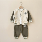 Baby Boy Elephant Print Jogger Set in Green