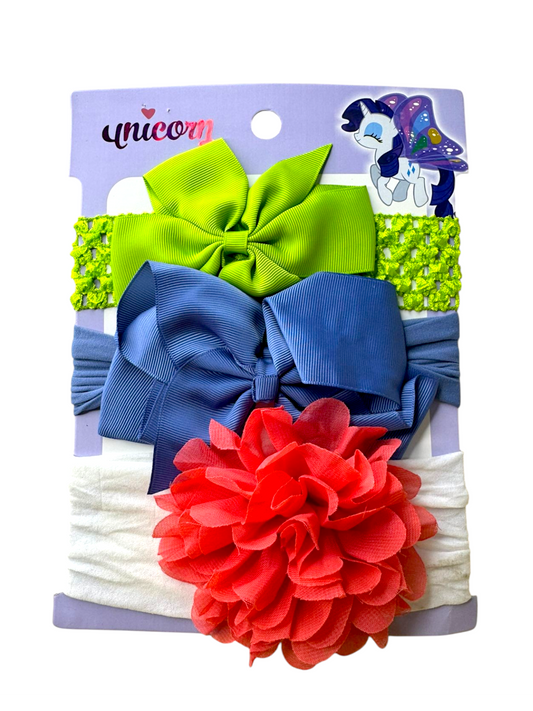 Soft Big Bow Baby Headbands (Set of 3)