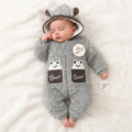 Slate Grey Fur Bear Romper