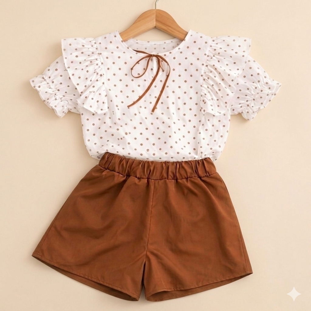 Caramel Polka Charm Set