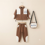 Boys Colorblock Tracksuit with Matching Crossbody Bag
