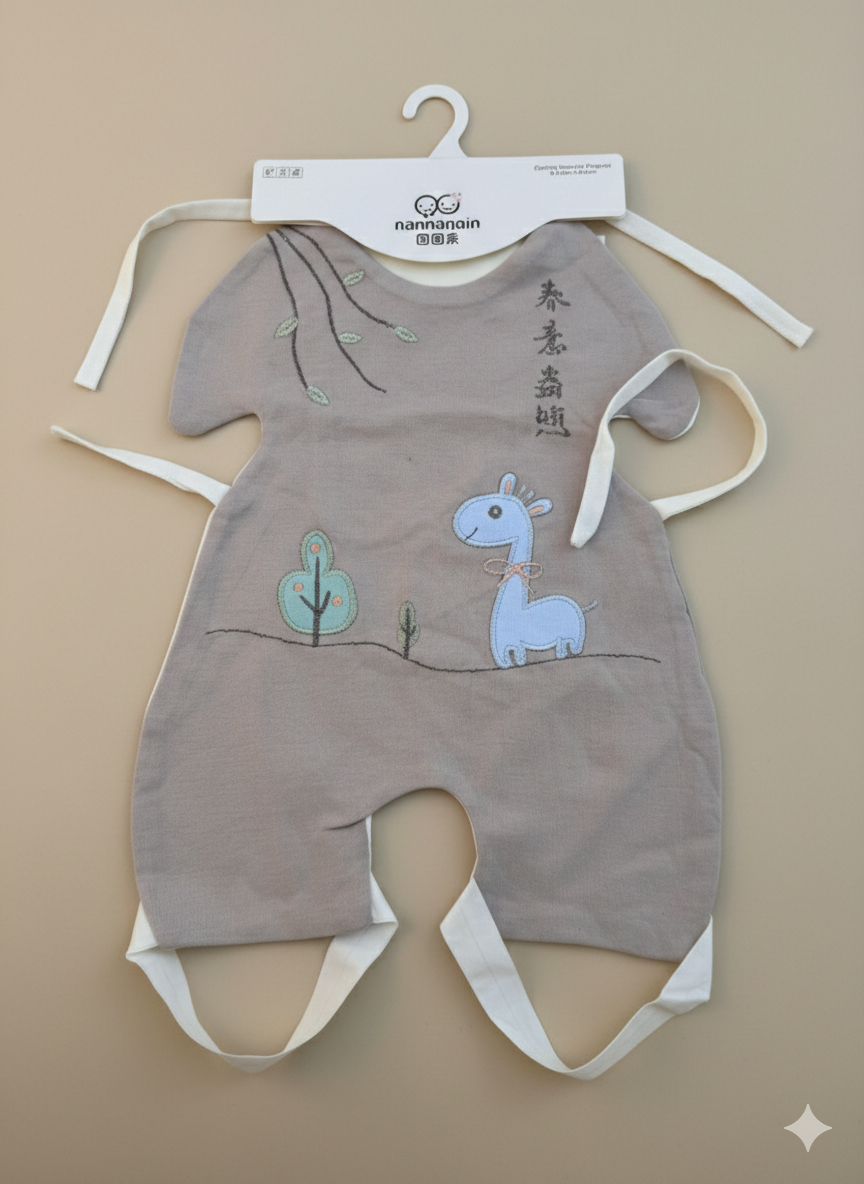 CleanNest Tie-Up Baby Bib Suit