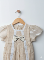The Princess Eyelet Romper Beige