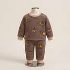 Brown Construction Fleece Set for Kids