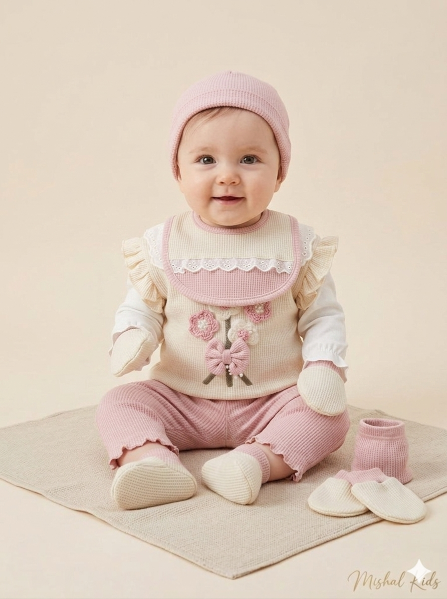 Floral Embroidered Luxe 5 Piece set
