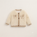 Cream Bow Knit Cardigan Set