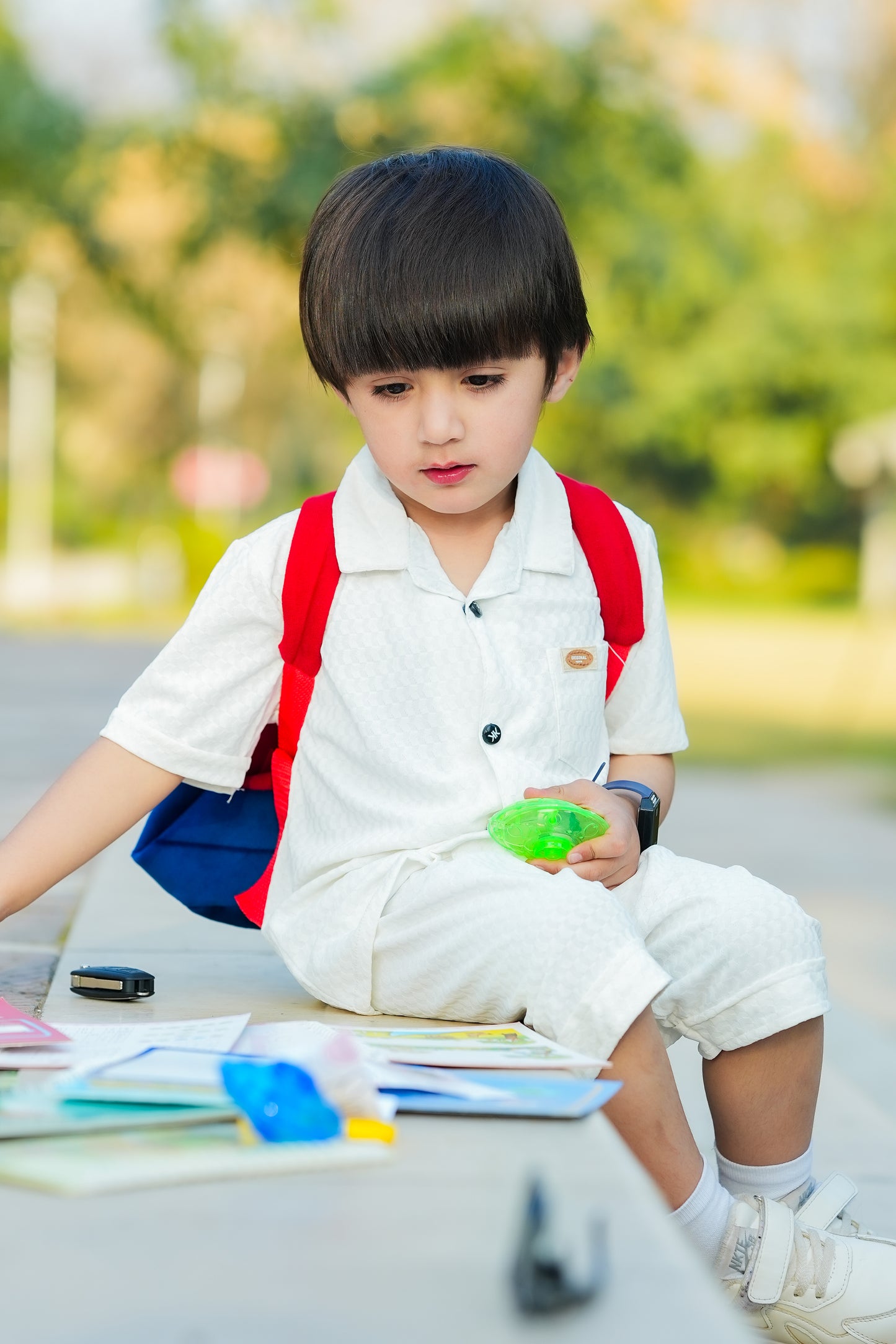 Classic Noir Shirt & Shorts Set for Boys