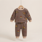 Brown Construction Fleece Set for Kids