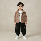 Toddler Corduroy Jacket, Graphic Tee & Cargo Pants 3-Piece Set