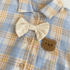 Vintage Plaid Bowtie Baby Romper
