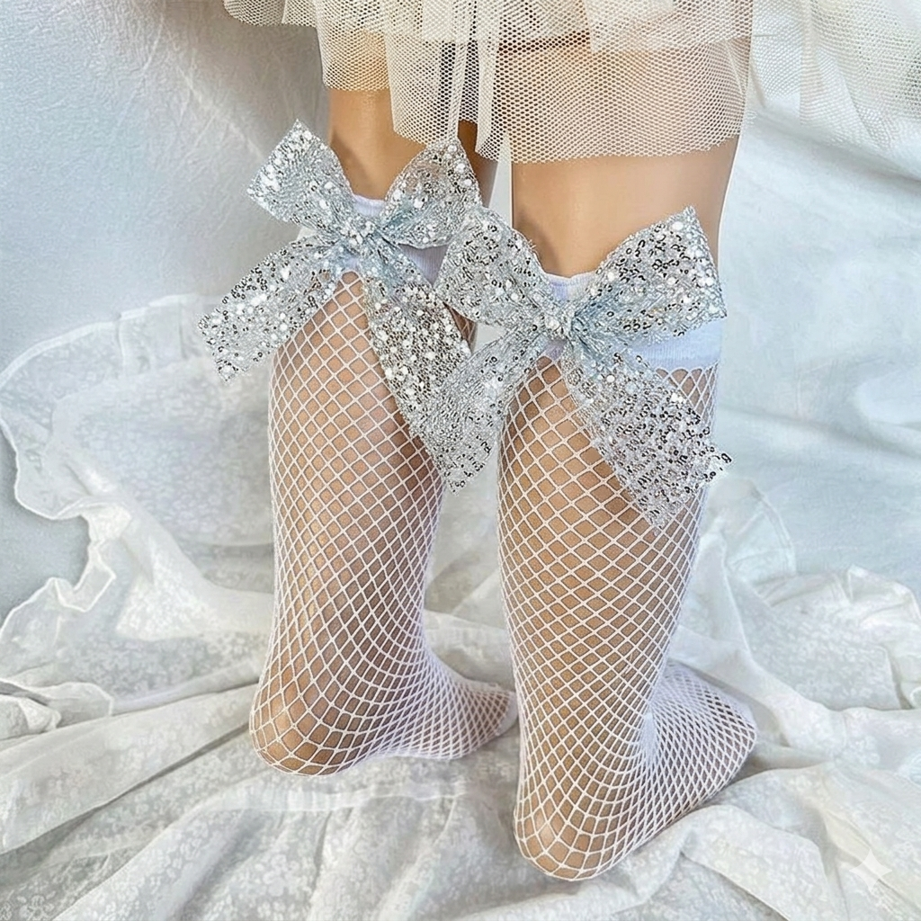 Princess Bow Net Socks