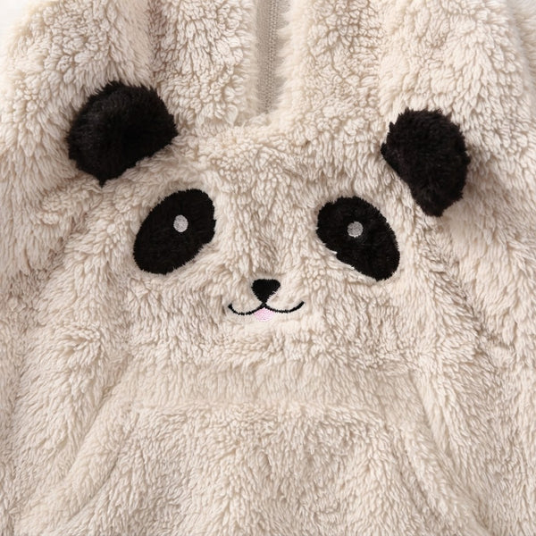 Cute Panda Fluffy Winter Tracksuit for Kids