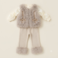🤍 Cozy Bow Fur Vest Set