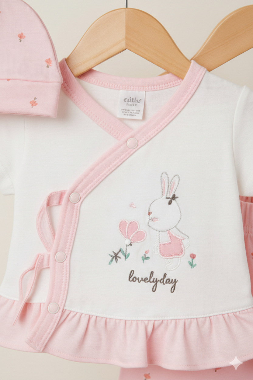 Bunny Blossom 3-Piece Baby Girl Set
