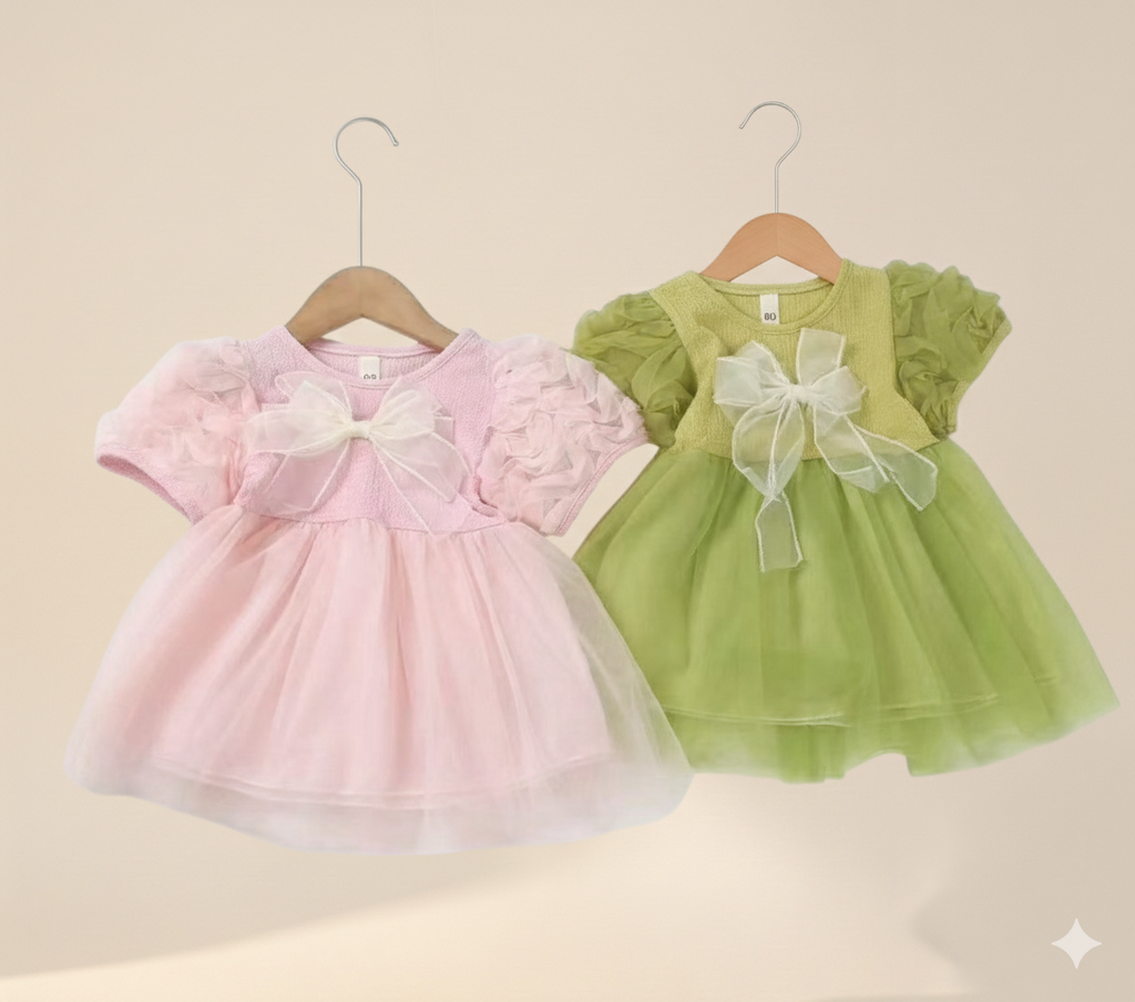 Butterfly Bow Dress Baby Pink