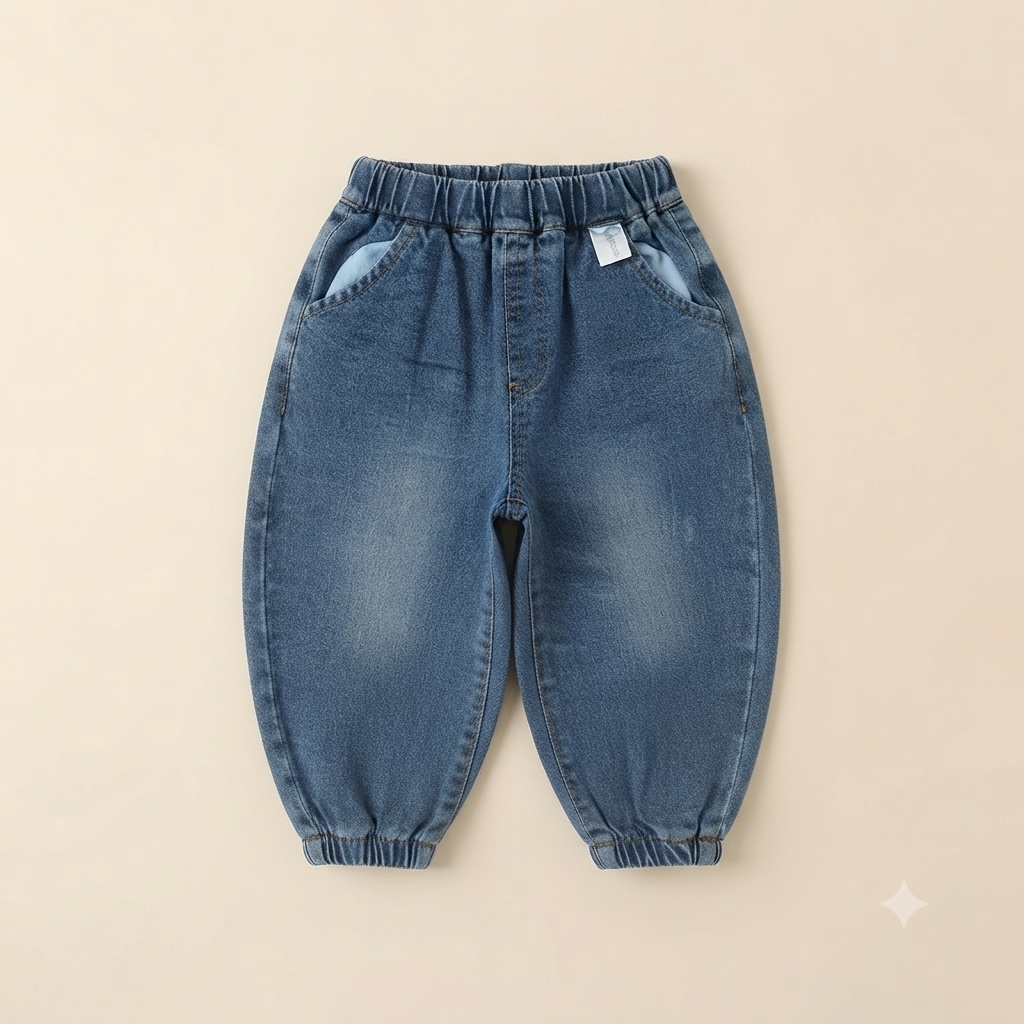 Classic Baggy Denim Jogger Pants- Unisex