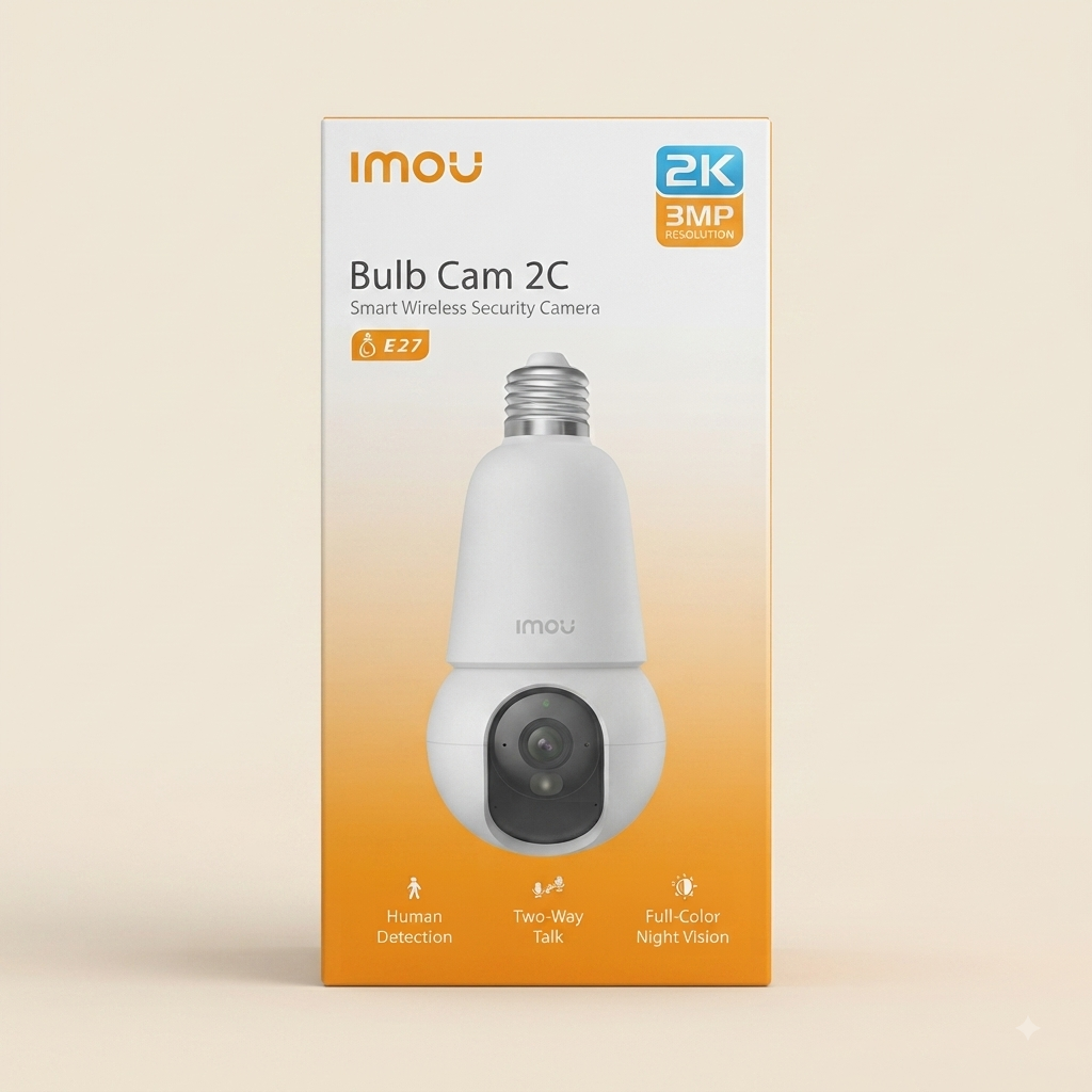 IMOU Bulb Cam 2C – 2K Baby Monitor Camera | 1-Year Warranty