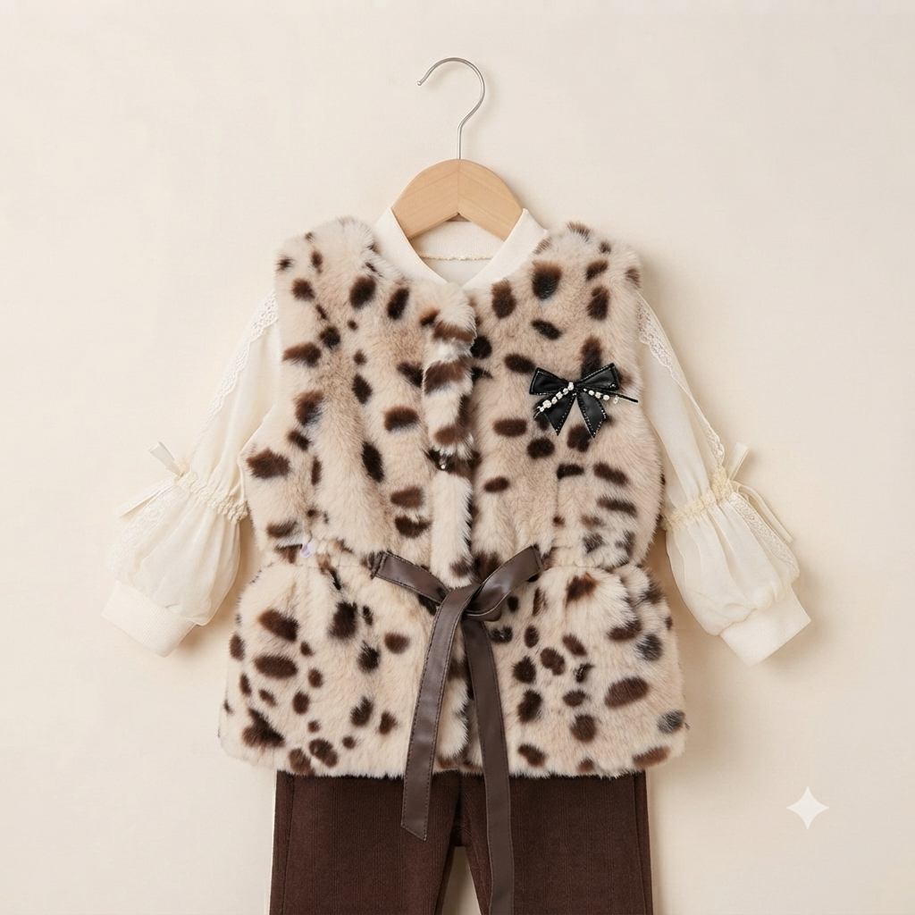 Snow Leopard Luxe Faux Fur 3-Piece Winter Set