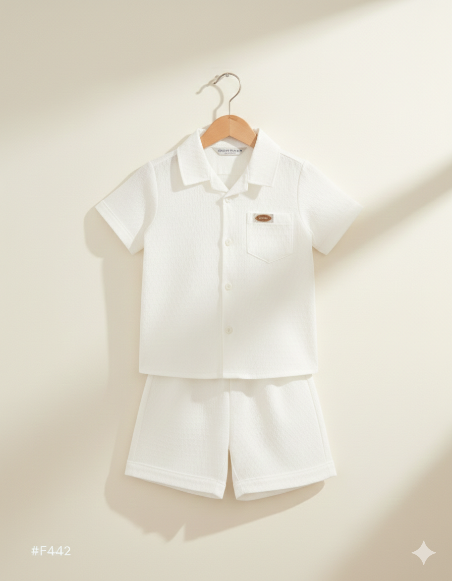 Classic Noir Shirt & Shorts Set for Boys