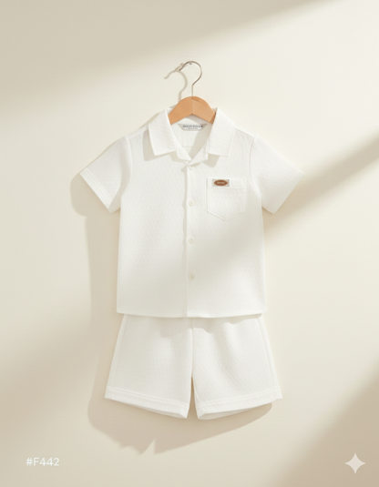 Classic Noir Shirt & Shorts Set for Boys