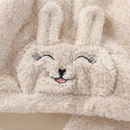 Adorably Cozy Cream Bunny Fluffy Winter Tracksuit for Kids